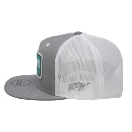 HOOEY Adjustable Snapback Trucker Hat with Cactus Ropes Logo (Grey/White)