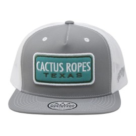 HOOEY Adjustable Snapback Trucker Hat with Cactus Ropes Logo (Grey/White)