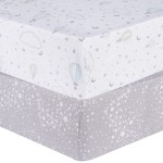 Sammy & Lou Starry Dreams 2-Pack Microfiber Fitted Crib Sheet Set, Fits Standard Crib Mattress 28 in x 52 in; Fully Elasticized,