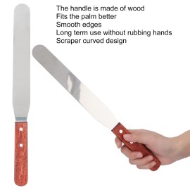 Non-Stick Wax Spatulas, Metal Wax Spatulas, Straight Stainless Steel Body Waxing Stick with Wooden Handle for Hair Removal
