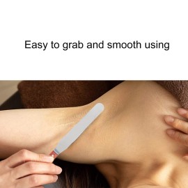 Non-Stick Wax Spatulas, Metal Wax Spatulas, Straight Stainless Steel Body Waxing Stick with Wooden Handle for Hair Removal