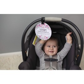 THREE LITTLE TOTS - Please Don\'t Touch BabyCar Seat Sign or Stroller Tag - CPSIA Safety Tested (Flower)