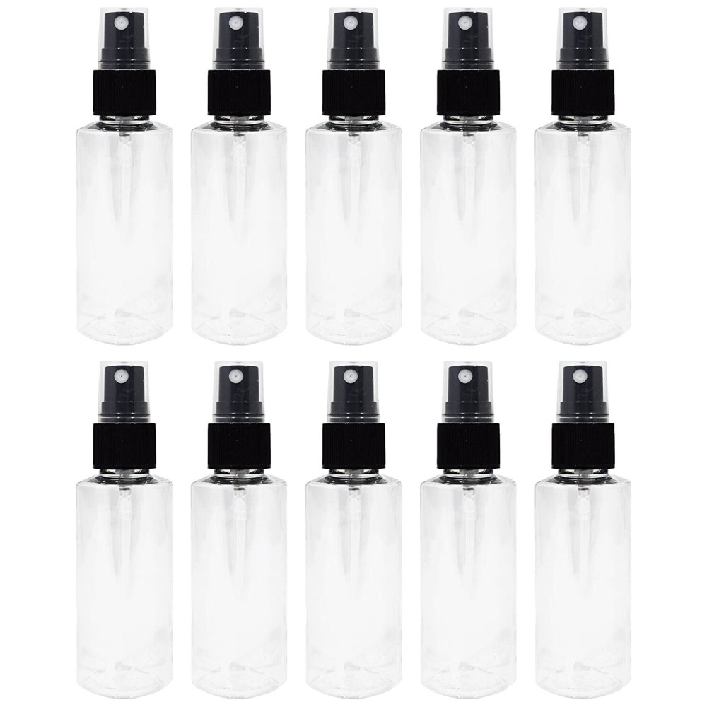 APAK GOODS 10-2 oz Clear PET Bottle with Black Fine Mist Sprayer