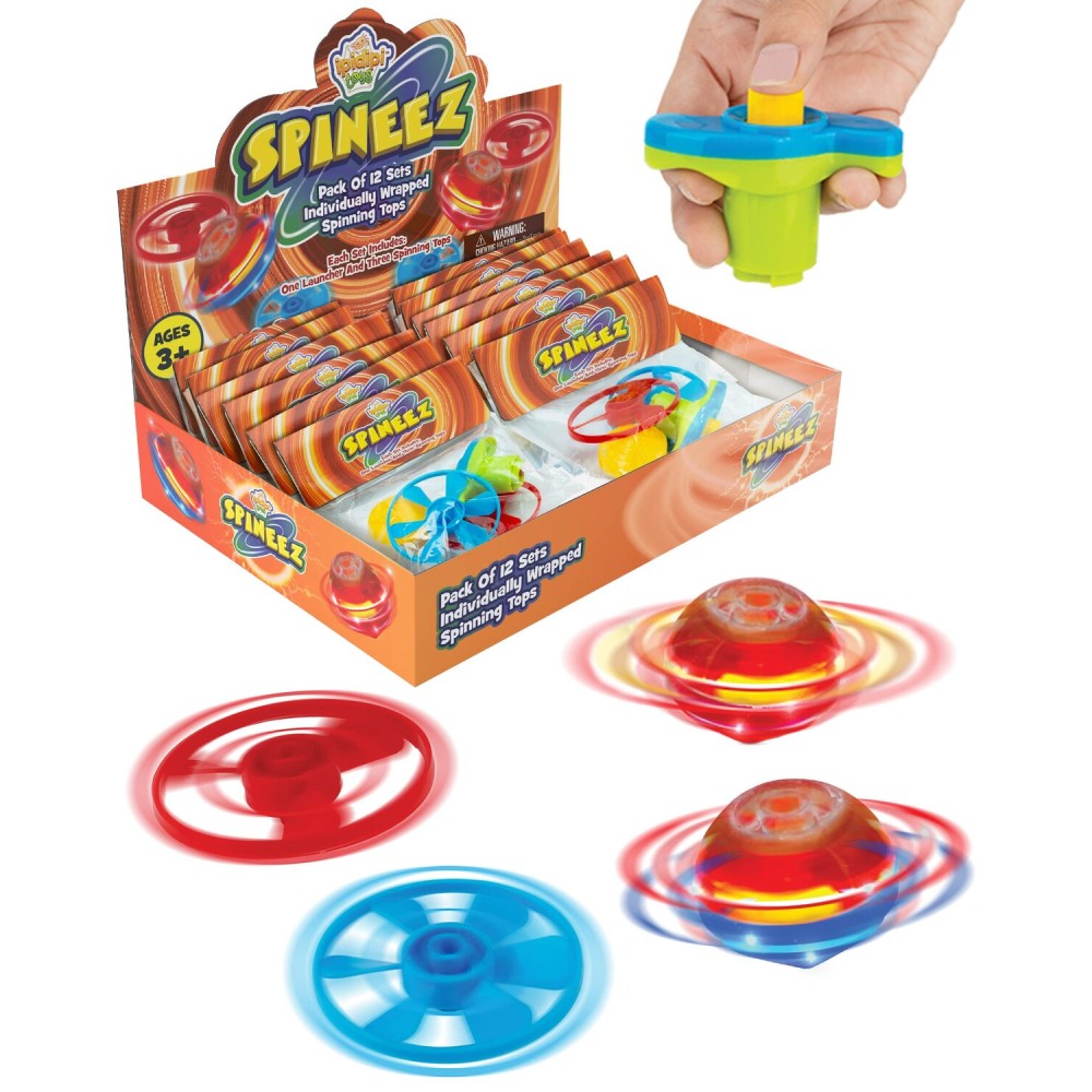 IPIDIPI TOYS Light Up Flying Saucer Spinning Tops - 12-Pack UFO Spinner Toys for Kids - Ideal Birthday Party Favors, Goodie Bag Stuffers, School Prizes, Classroom Rewards for Boys & Girls - Orange