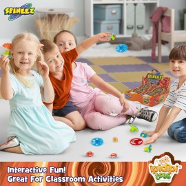 IPIDIPI TOYS Light Up Flying Saucer Spinning Tops - 12-Pack UFO Spinner Toys for Kids - Ideal Birthday Party Favors, Goodie Bag Stuffers, School Prizes, Classroom Rewards for Boys & Girls - Orange