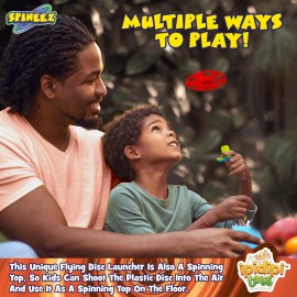 IPIDIPI TOYS Light Up Flying Saucer Spinning Tops - 12-Pack UFO Spinner Toys for Kids - Ideal Birthday Party Favors, Goodie Bag Stuffers, School Prizes, Classroom Rewards for Boys & Girls - Orange