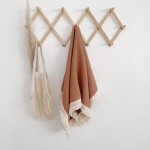 Muslin Cotton Baby Receiving Blanket with Fringe, Boho Bohemian Tassels, Nursery Decor, Boy or Girl Unisex Swaddle Wrap, Use as Throw or Nursing Fringed Blankets (Rust)