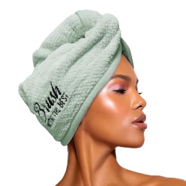 Felicia Leatherwood Microfiber Hair Towel Wrap - Quick Drying, Anti Frizz & Gentle on Hair - Easy to Use, Saves Time, Lightweight & Compact - for Curly, Long & Thick Hair - Men & Women - Mint