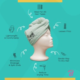 Felicia Leatherwood Microfiber Hair Towel Wrap - Quick Drying, Anti Frizz & Gentle on Hair - Easy to Use, Saves Time, Lightweight & Compact - for Curly, Long & Thick Hair - Men & Women - Mint Felicia Leatherwood Microfiber Hair Towel Wrap - Quick Drying, Anti Frizz & Gentle on Hair - Easy to Use, Saves Time, Lightweight & Compact - for Curly, Long & Thick Hair - Men & Women - Mint