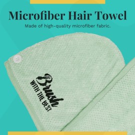 Felicia Leatherwood Microfiber Hair Towel Wrap - Quick Drying, Anti Frizz & Gentle on Hair - Easy to Use, Saves Time, Lightweight & Compact - for Curly, Long & Thick Hair - Men & Women - Mint Felicia Leatherwood Microfiber Hair Towel Wrap - Quick Drying, Anti Frizz & Gentle on Hair - Easy to Use, Saves Time, Lightweight & Compact - for Curly, Long & Thick Hair - Men & Women - Mint