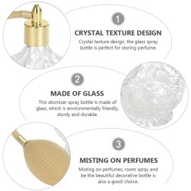 Topxome 100ml Clear Crystal Vintage Style Perfume Bottle Long Spray Tassels Atomizer Pump Refillable Glass Bottles Lady Makeup Tool (Gold)