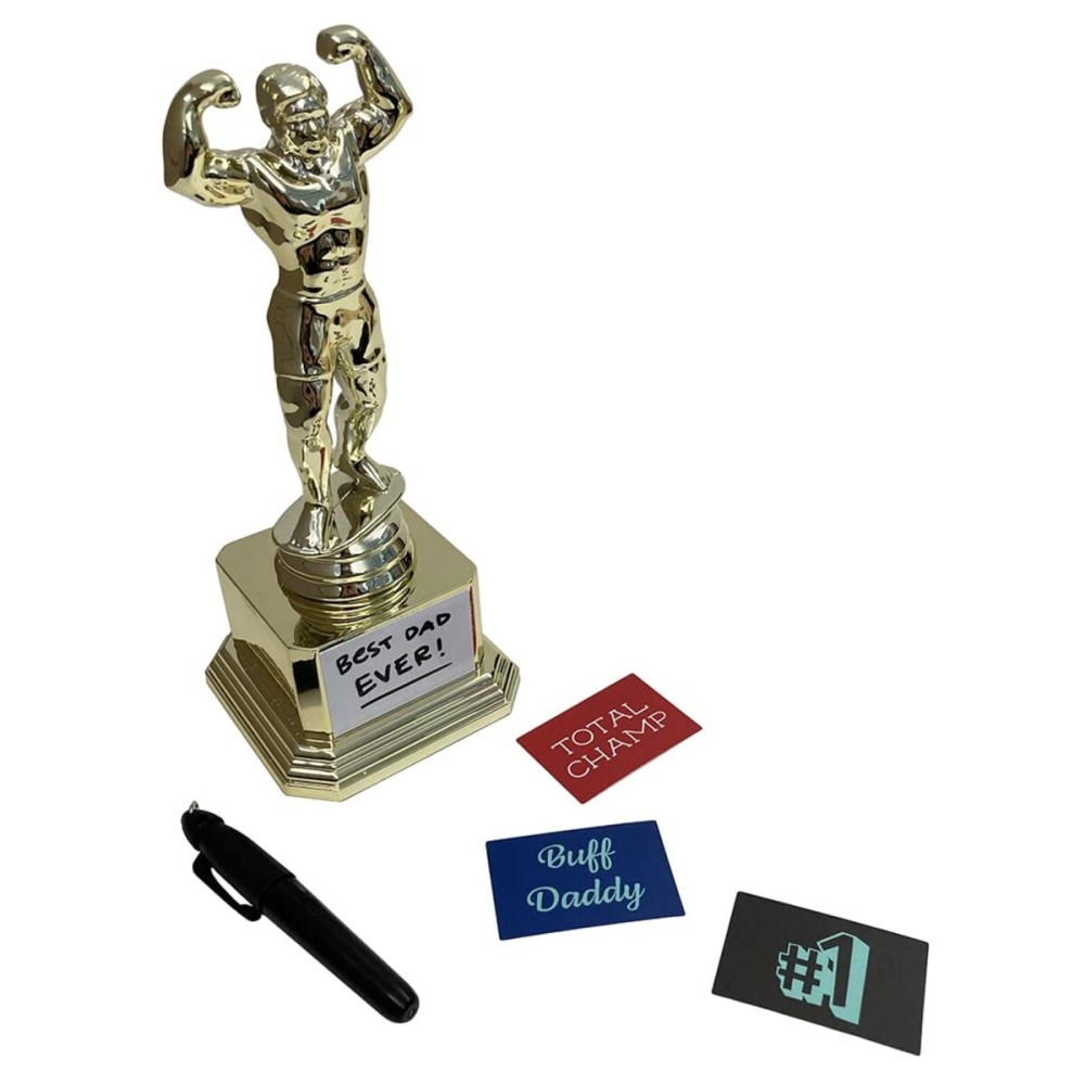 Customizable Dad BOD Trophy - Novelty Funny Humor Gift for Dad, Husband, Boyfriend on Birthday or Fathers Day - 8 H x 3.25 W, Award, Celebrations, Party, Reusable