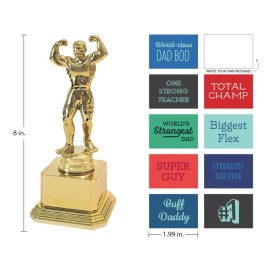 Customizable Dad BOD Trophy - Novelty Funny Humor Gift for Dad, Husband, Boyfriend on Birthday or Fathers Day - 8 H x 3.25 W, Award, Celebrations, Party, Reusable