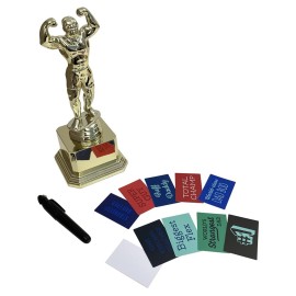 Customizable Dad BOD Trophy - Novelty Funny Humor Gift for Dad, Husband, Boyfriend on Birthday or Fathers Day - 8 H x 3.25 W, Award, Celebrations, Party, Reusable