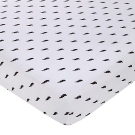 NoJo Lightning Bolt Black and White Nursery Fitted Crib Sheet