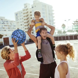 PECOGO Official Rubber Basketball 27.5 29.5 Outdoor Indoor Mens Basketball Ball Size 5 Size 7 for Kids Youth Teen Boys and Girls Gift Ideas(Without Pump)