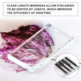 2-in-1 Eyelash Extension Crystal Pallet, Glass False Lashes Stand Tray, Strip Tile Holder for Lashes Adhesive Glue, Nail Art Painting Color Toning Glass Board (2Pcs)