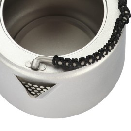 SILVERANT Titanium Camping Kettle, Titanium Pot with Lid Folding Bail Handle Camping Coffee & Tea Pot for Outdoor Backpacking Hiking Teapot 1200ml - Sandblasted