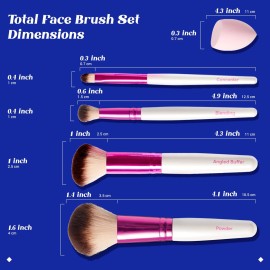 Ruby Kisses Makeup Brushes Travel Size Complexion Brush Set, Powder, Angled Buffer, Blending, Concealer Brush and Blending Sponge, Travel Friendly 5 PCS Set Ruby Kisses Makeup Brushes Travel Size Complexion Brush Set, Powder, Angled Buffer, Blending, Concealer Brush and Blending Sponge, Travel Friendly 5 PCS Set