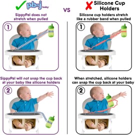 PBnJ Baby SippyPal Sippy Cup Holder Strap Leash Tether 123 2-Pack