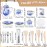 Zhanmai 47 Miniatures Dollhouse Kitchen Accessories Miniature Porcelain Tea Cup Set, Metal Pots and Pans Include 16 Mini Doll Plates Knife Fork Spoon, 6 Egg Beater Utensil, 10 Stovetop Cookware