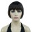 Lydell 6 Straight Short Bob Hair Flat Bangs Cute Central Dot Skin Top Heat Resistant Synthetic Wigs (Chestnut Brown)