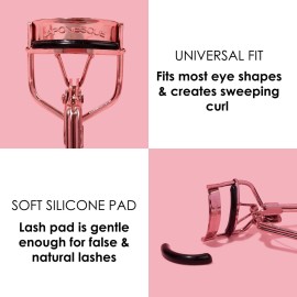 JAPONESQUE Comfort Grip Eyelash Curler for Natural & False Lashes, Universal Fit, Long-Lasting Curl