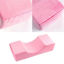 Koolouispoper Grafted Eyelash Extension Pillow Neck Support Eyelash Pillow Soft Memory Foam U Shape Lash Pillow Makeup Salon with Pocket (Pink)