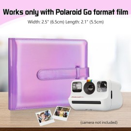 256 Photos Album for Polaroid Go Everything Box Camera and Instant Film,Polaroid Go Photo Album Book (Magic Purple)