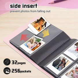 256 Photos Album for Polaroid Go Everything Box Camera and Instant Film,Polaroid Go Photo Album Book (Magic Purple)