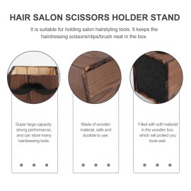 Lurrose Hairdressing Scissor Holder, Hair Cutting Scissors Rack Storage Container Barbershop Comb Storage Box Hair Salon Shear Holder for Hair Stylist, Random Color