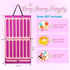 Vimiv Hair Bows Holder & Organizer w/Large Capacity, 16 Ribbons, Bows Organizer, Baby Hair Accessory Storage Display w/Sturdy Rope, Wall Hanging for Girl Room-Purple Vimiv Hair Bows Holder & Organizer w/Large Capacity, 16 Ribbons, Bows Organizer, Baby Hair Accessory Storage Display w/Sturdy Rope, Wall Hanging for Girl Room-Purple