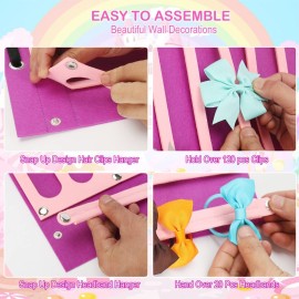 Vimiv Hair Bows Holder & Organizer w/Large Capacity, 16 Ribbons, Bows Organizer, Baby Hair Accessory Storage Display w/Sturdy Rope, Wall Hanging for Girl Room-Purple Vimiv Hair Bows Holder & Organizer w/Large Capacity, 16 Ribbons, Bows Organizer, Baby Hair Accessory Storage Display w/Sturdy Rope, Wall Hanging for Girl Room-Purple