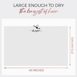 THE PERFECT HAIRCARE Microfiber Hair Towel Wrap for Women - Absorbent Quick Drying Turban for Wet, Curly, and Long Hair for Women, Girls, and Kids - Anti Frizz White