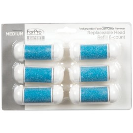ForPro Professional Collection Expert Rechargeable Foot Care Callus Remover Replaceable Head Refill, Medium, 6-Count ForPro Professional Collection Expert Rechargeable Foot Care Callus Remover Replaceable Head Refill, Medium, 6-Count