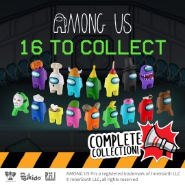 Crewmate Figures | 8 Collectibles in 1 Box | Merch Incl. The Peeled and The Clogged | 2 Hidden Impostors | Mini Toys with 5 Addl Hats