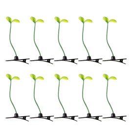 Framendino, 10 Pack Funny Bean Sprout Hair Clips Plant Grass Barrette for Women Girls