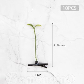 Framendino, 10 Pack Funny Bean Sprout Hair Clips Plant Grass Barrette for Women Girls