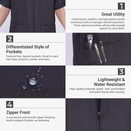 STUDIO LIMITED Barber Jacket & Salon Apron - Lightweight, Breathable & Water-Resistant Smock for Hair Stylists | Stylish & Functional with Zipper Closure (L)