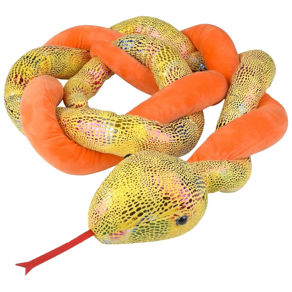Forest & Twelfth 67 Twisted Plush Snake Toys for Kids, Stuffed Snakes with Adorable Faces and Colors, Great for Pretend-Play Adventure, Home Dcor, All Occasion Gifts for Kids Ages 3+ (Orange)