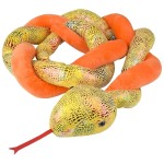 Forest & Twelfth 67 Twisted Plush Snake Toys for Kids, Stuffed Snakes with Adorable Faces and Colors, Great for Pretend-Play Adventure, Home Dcor, All Occasion Gifts for Kids Ages 3+ (Orange)