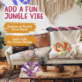 Forest & Twelfth 67 Twisted Plush Snake Toys for Kids, Stuffed Snakes with Adorable Faces and Colors, Great for Pretend-Play Adventure, Home Dcor, All Occasion Gifts for Kids Ages 3+ (Orange)