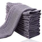 Cute Castle 12 Pack Muslin Burp Cloths for Baby - Ultra-Soft 100% Cotton Baby Washcloths - Large 20\'\' by 10\'\' Super Absorbent Milk Spit Up Rags - Burpy Cloths for Unisex, Boy, Girl - Grey