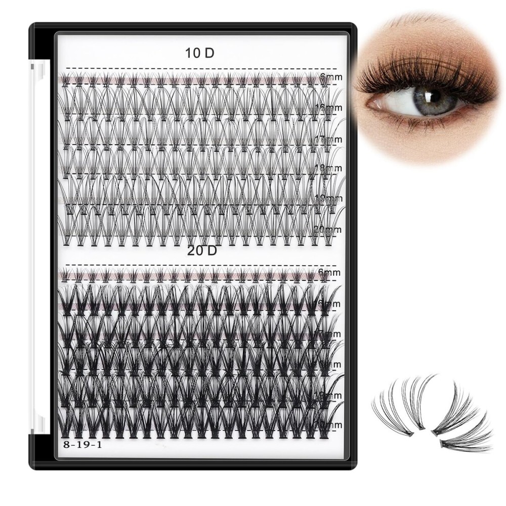Bodermincer Lash Extension 240pcs C Curl 10D/20D Cluster 8/9/10/11/12mm,10/11/12/13/14mm,12/13/14/15/16mm Mixed Individual Cluster Lashes (10D+20D 16/17/18/19/20mm and Under Eyelashes) Bodermincer Lash Extension 240pcs C Curl 10D/20D Cluster 8/9/10/11/12mm,10/11/12/13/14mm,12/13/14/15/16mm Mixed Individual Cluster Lashes (10D+20D 16/17/18/19/20mm and Under Eyelashes)