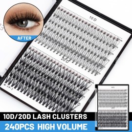 Bodermincer Lash Extension 240pcs C Curl 10D/20D Cluster 8/9/10/11/12mm,10/11/12/13/14mm,12/13/14/15/16mm Mixed Individual Cluster Lashes (10D+20D 16/17/18/19/20mm and Under Eyelashes) Bodermincer Lash Extension 240pcs C Curl 10D/20D Cluster 8/9/10/11/12mm,10/11/12/13/14mm,12/13/14/15/16mm Mixed Individual Cluster Lashes (10D+20D 16/17/18/19/20mm and Under Eyelashes)