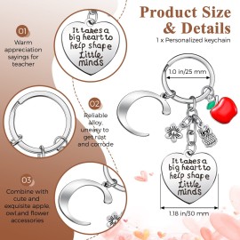 Hinly Teacher Appreciation Gifts Set Teacher Survival Kit Bag Keychain with Initial Makeup Pouch Cosmetic Bag for Christmas(C Style)