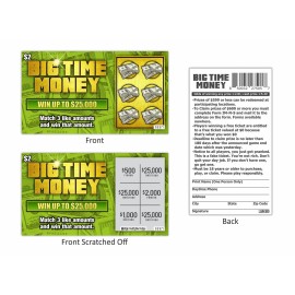 Prank Gag Joke Lottery Tickets Big Time Money 10 Total Tickets, All Same Design, These Lottery Ticket Scratch Off Cards Look Super Real Like A Real Scratcher Joke Lotto Ticket, Win $25,000