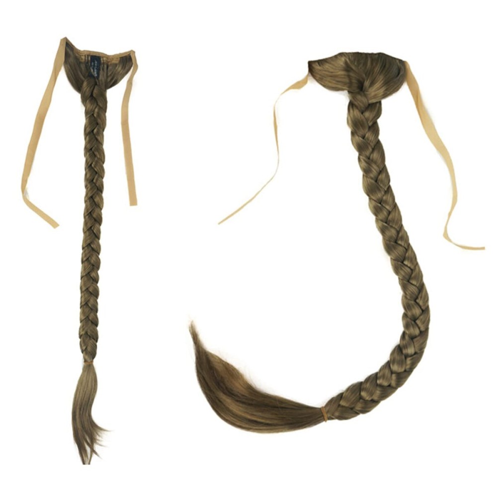 Aimole 24 Long Fishtail Braid Ponytail Wrap Around Extension Synthetic Binding Band Hairpiece 14 Light Golden Brown