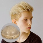 Amiable toupee for men blond hair Men\'s Toupee Real Human Hair hair piece for men 100% European Virgin Hair Replacement System mens hair piece 8 x 10 Inches (0.06 mm thickness, 22R)