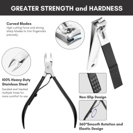 FAMILIFE Nail Kit, Professional Manicure Set Manicure Kit Nail Clipper Set, 13 in 1 Stainless Steel Pedicure Sets Clipper Tool, Men Grooming Tool with Portable Black Leather Travel Case for Him